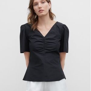 Club Monaco Ruched Front Shirt Size Small